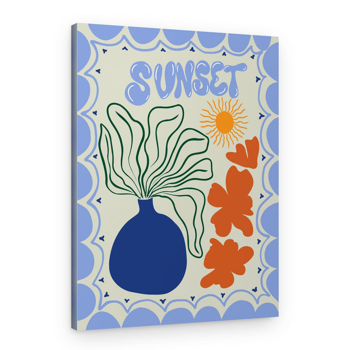 Boho Sunset Florals – Canvas Print