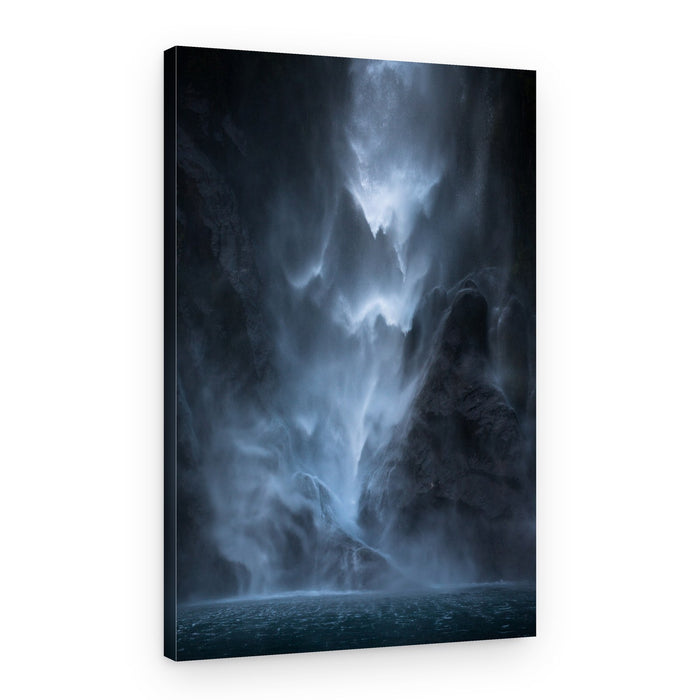Dark Misty Waterfall – Canvas Print