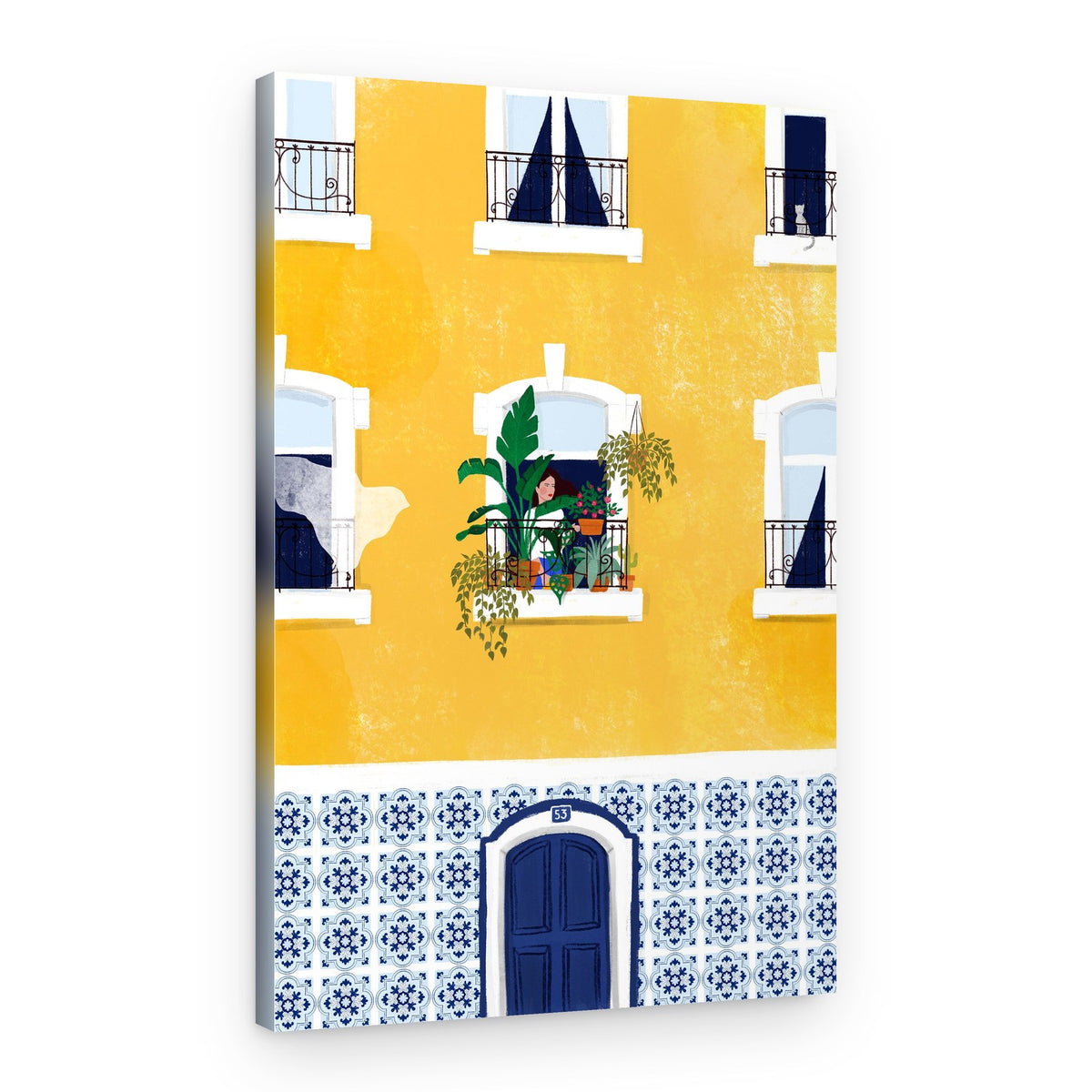 Bright Urban Balcony – Canvas Print
