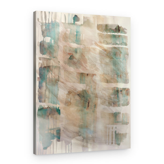 Soft Teal Brown Abstract – Canvas Print