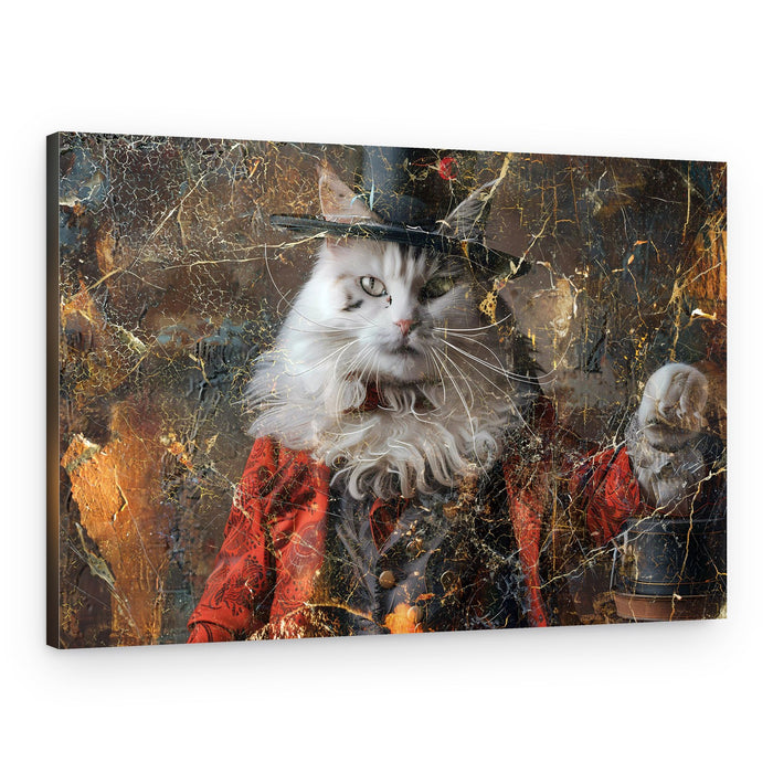 Whimsical Gentleman Cat – Canvas Print