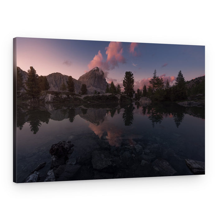 Pink Cloud Mountain Reflection – Canvas Print