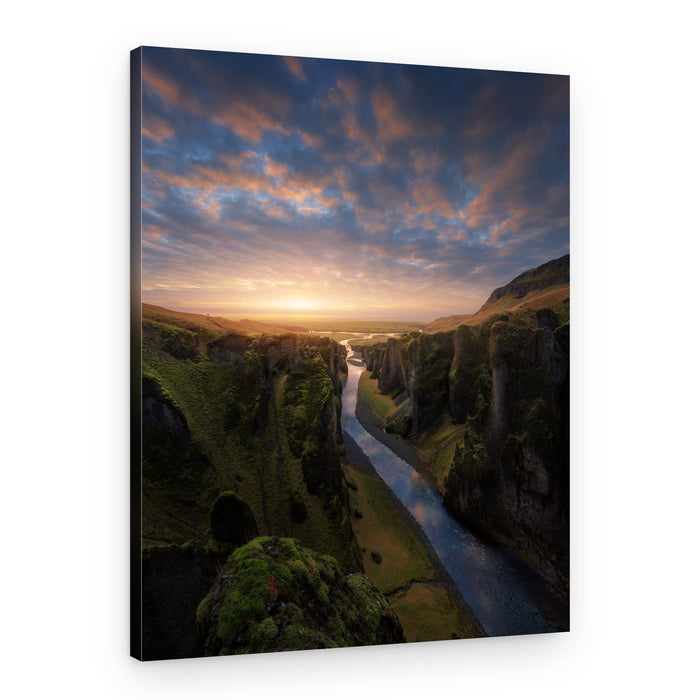 Icelandic River Sunset – Canvas Print