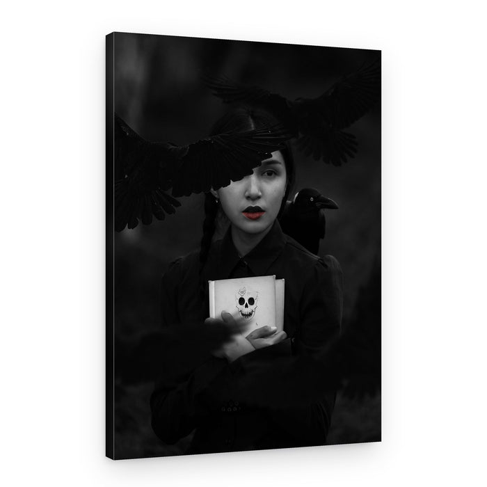 Mysterious Raven Woman – Canvas Print