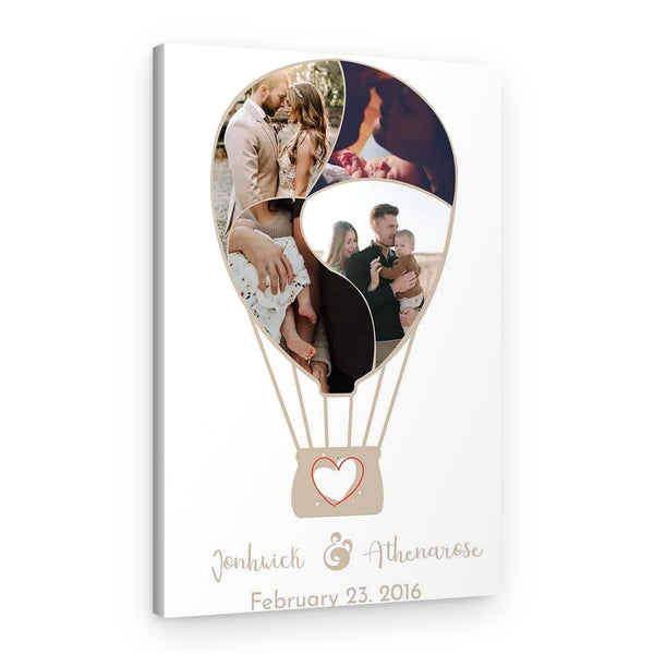 Hot Air Balloon Custom Photo Collage Canvas Print