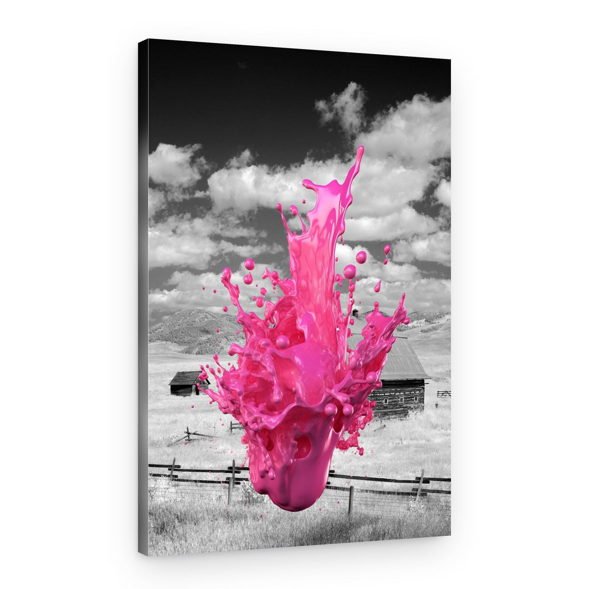 Vibrant Pink Splash Rural – Canvas Print