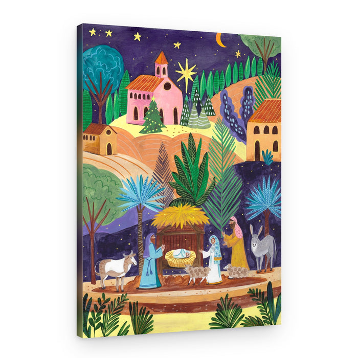 Nativity Scene starry night Christmas – Canvas Print