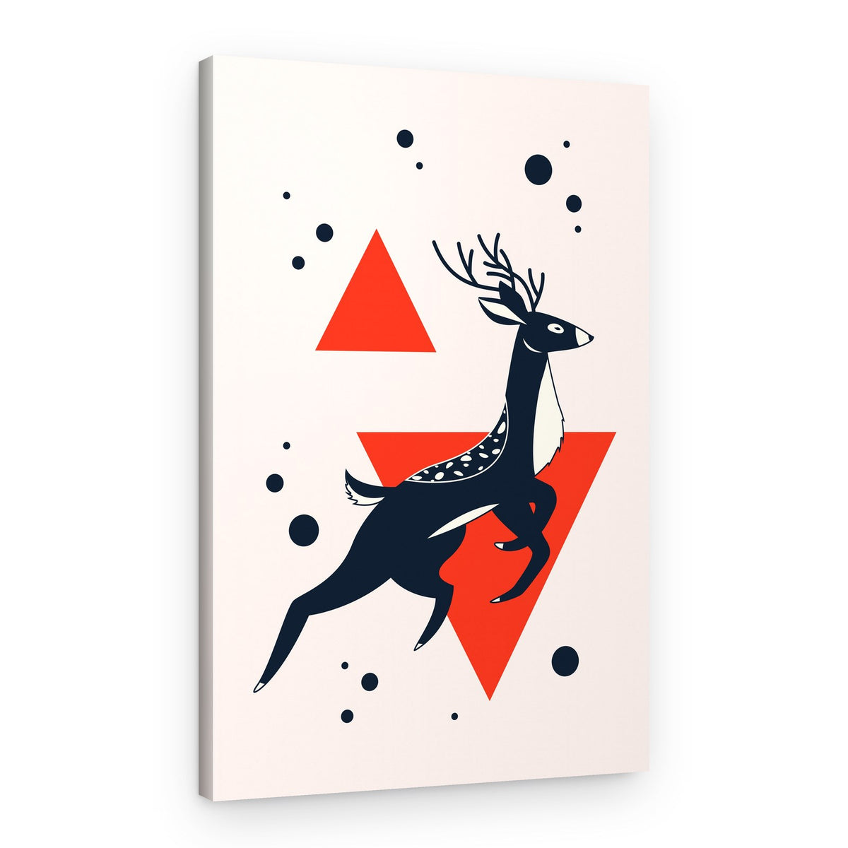 Geometric Jumping Deer – Canvas Print