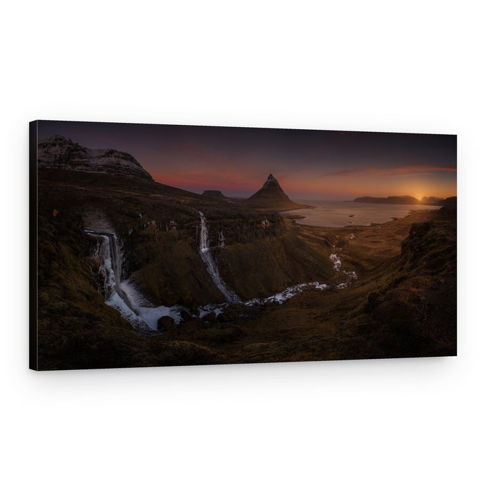 Kirkjufell Sunset Waterfall – Canvas Print