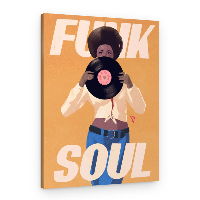 Retro Soul Music Woman – Canvas Print