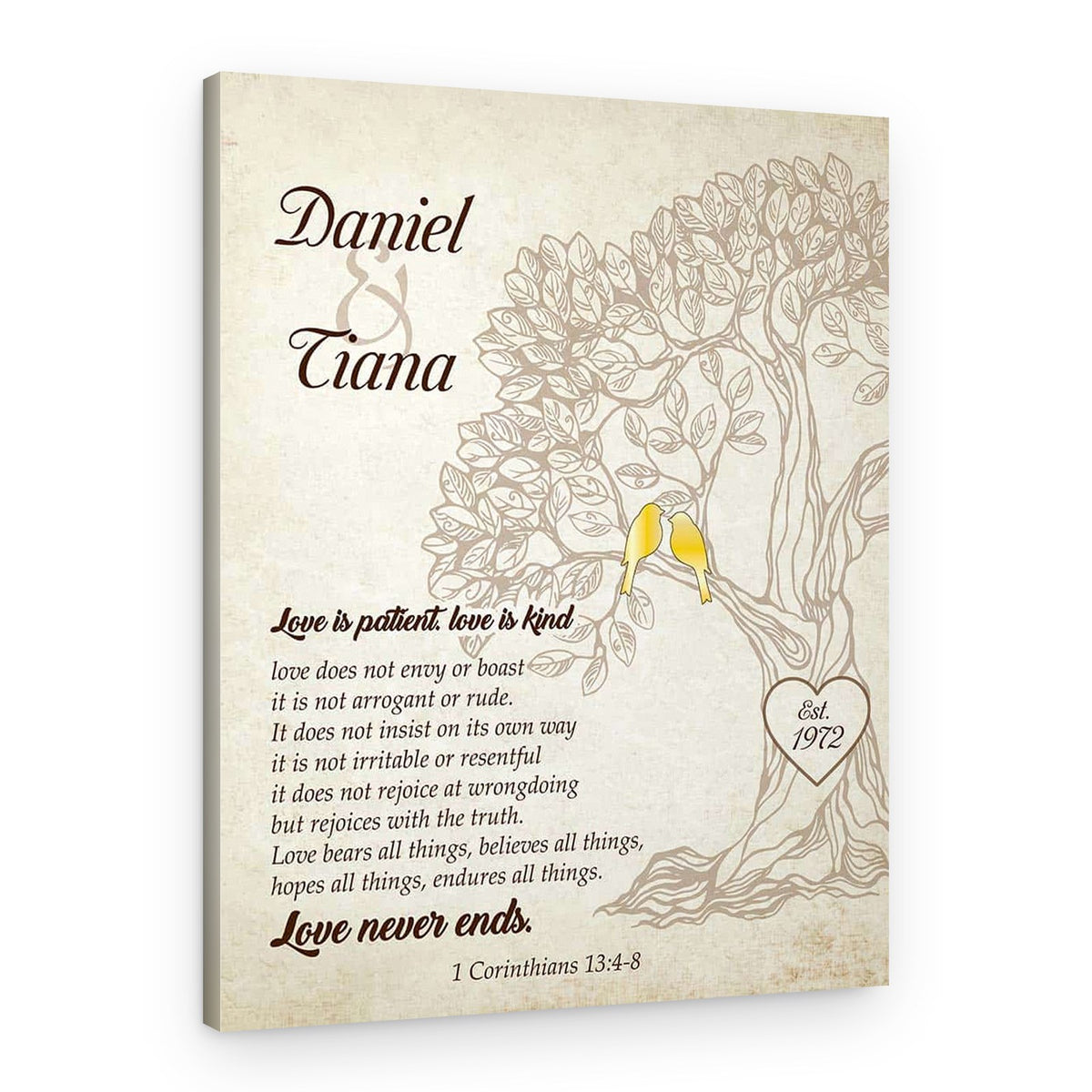“Love Is Patient. Love Is Kind” 50th Anniversary Canvas Print – Canvas Print