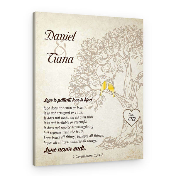“Love Is Patient. Love Is Kind” 50th Anniversary Canvas Print