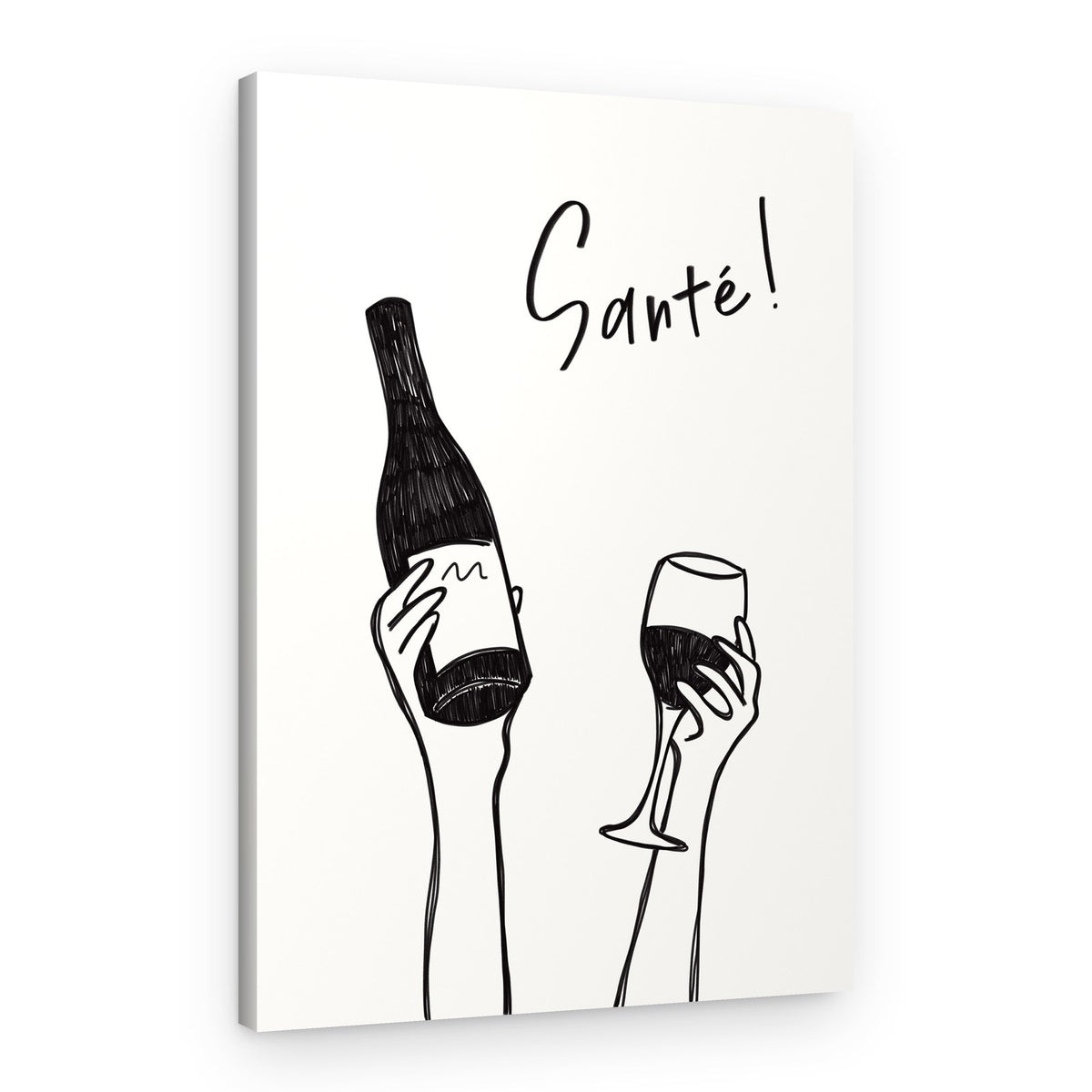 Santé Wine Toast – Canvas Print