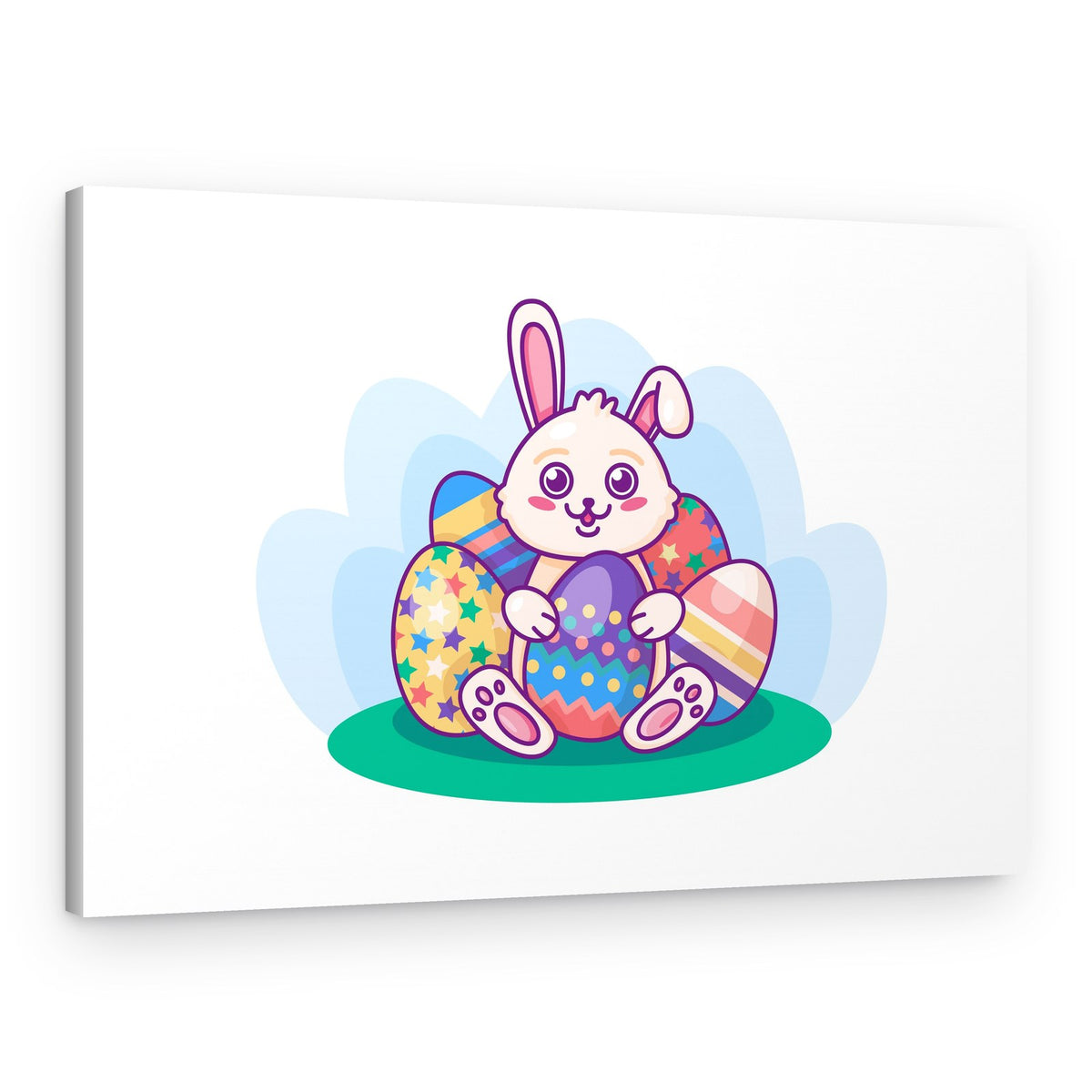 Cute Bunny with Eggs – Canvas Print