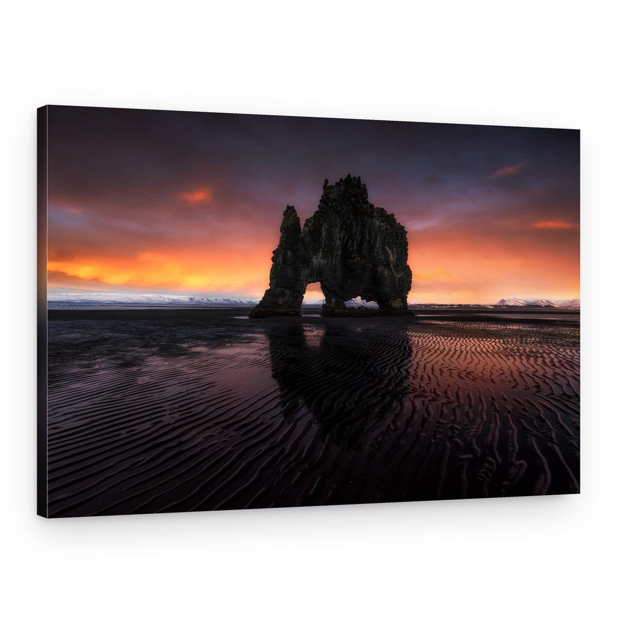 Icelandic Sea Stack Sunset – Canvas Print
