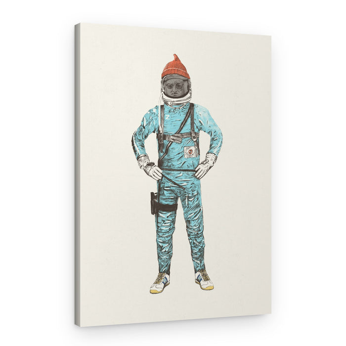 Orange Beanie Astronaut – Canvas Print