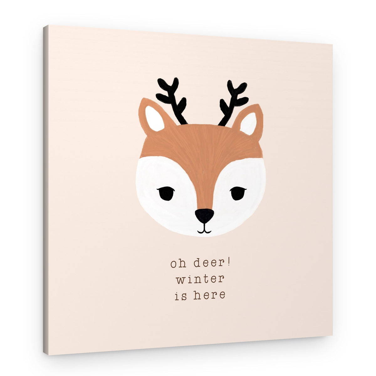 Cute Winter Deer – Canvas Print