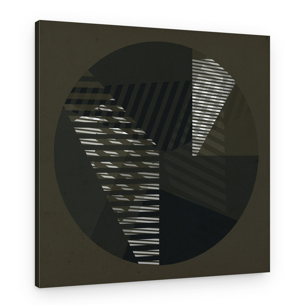 Dark Geometric Circle – Canvas Print
