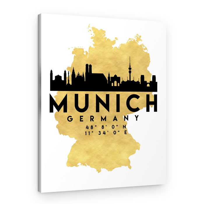 Munich Germany Skyline Map – Canvas Print