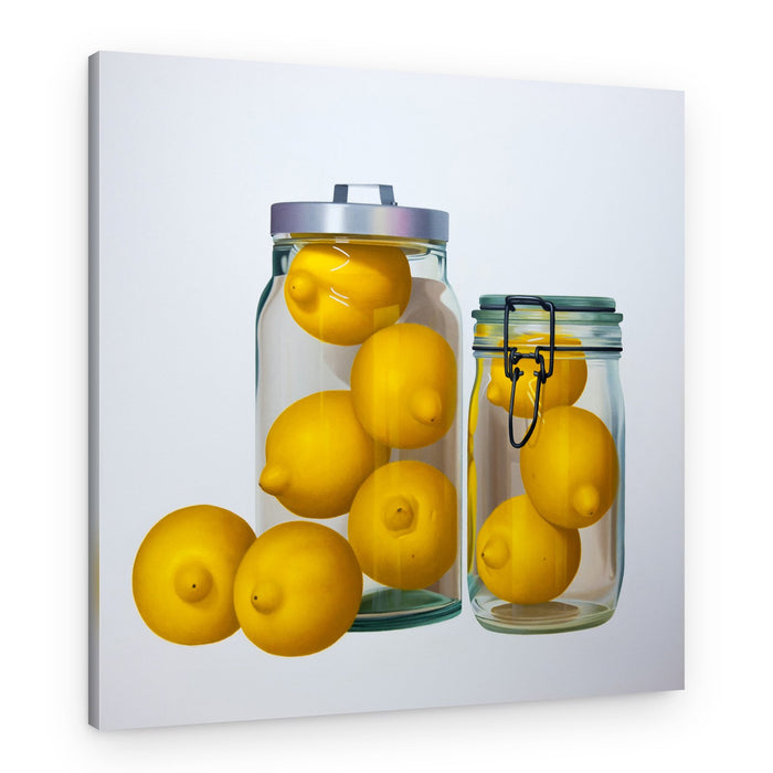 Fresh Lemons In Jars – Canvas Print