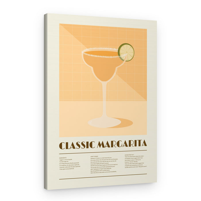 Classic Margarita Cocktail Recipe – Canvas Print