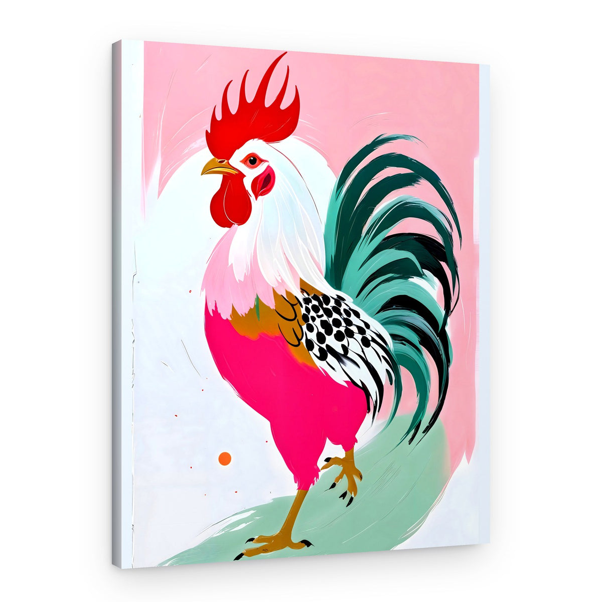 Vibrant Pink Rooster – Canvas Print
