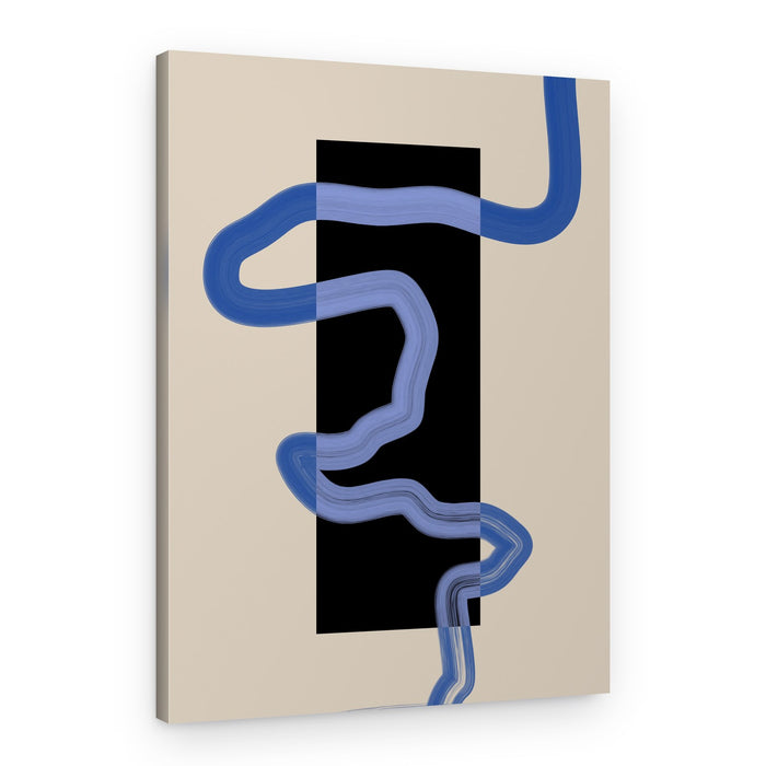 Flowing Blue Lines Rectangle – Canvas Print