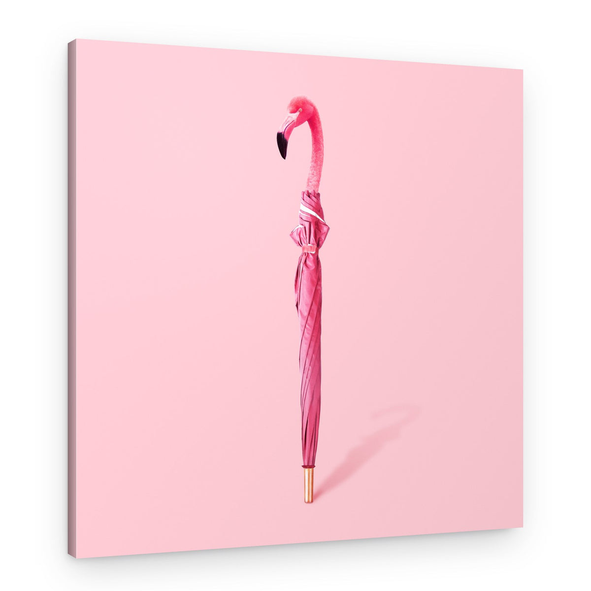 Pink Flamingo Umbrella – Canvas Print