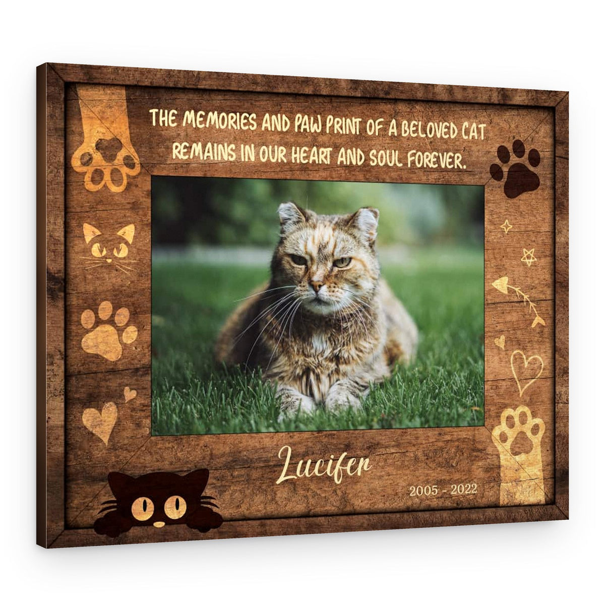 The Memories And Paw Print Of A Beloved Cat Custom Canvas Print – Canvas Print
