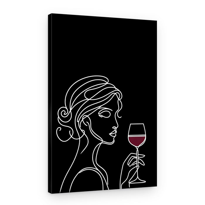 Elegant Line Art Wine – Canvas Print