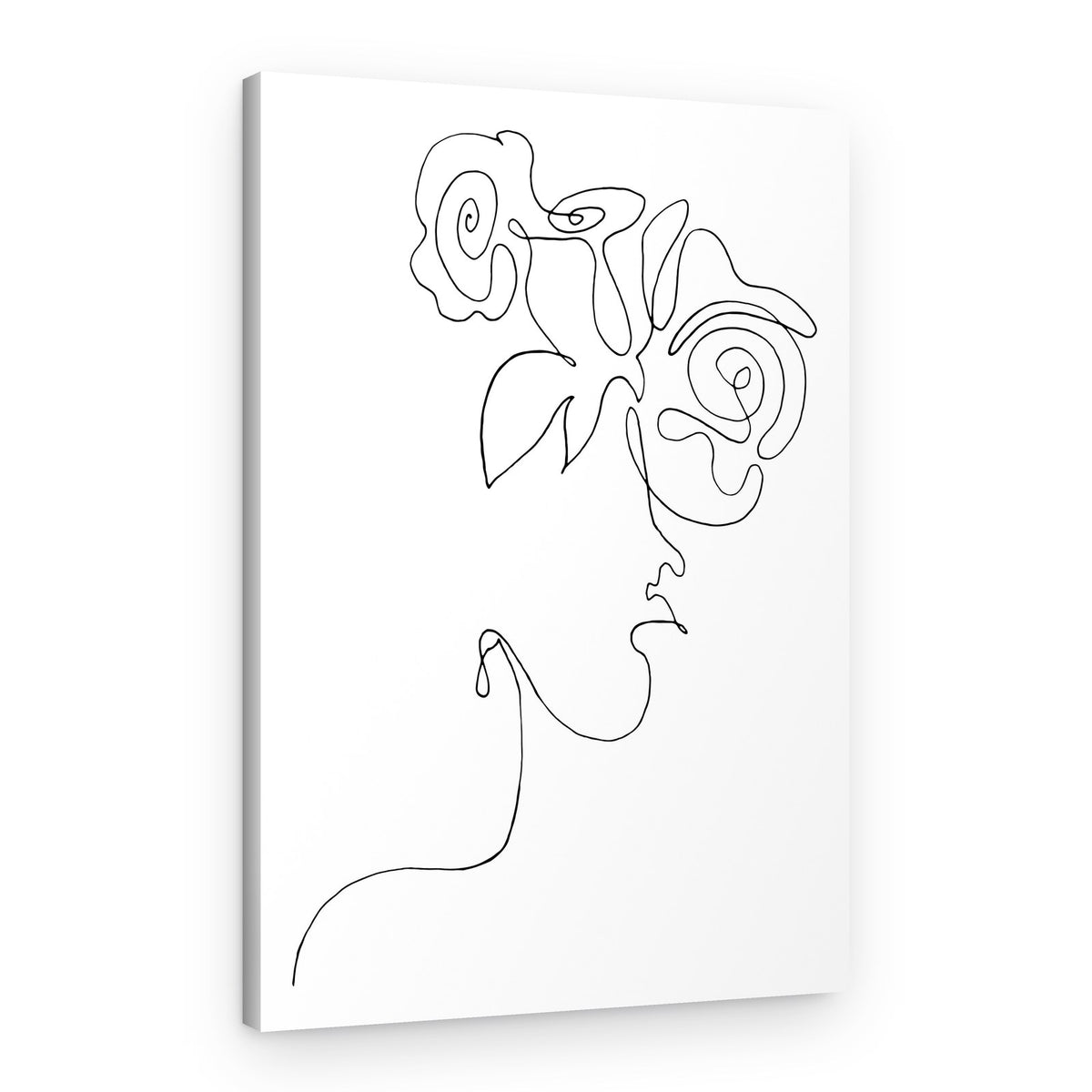 Elegant Floral Profile – Canvas Print