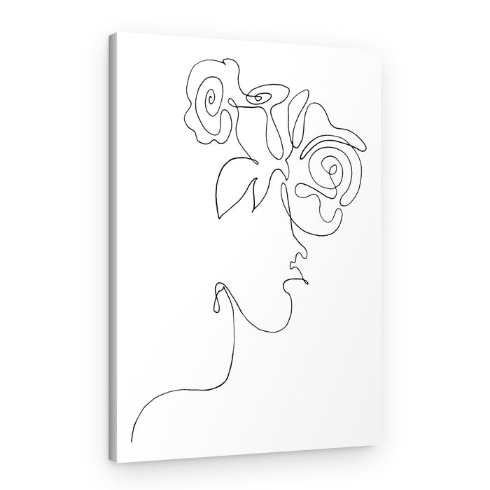 Elegant Floral Profile – Canvas Print