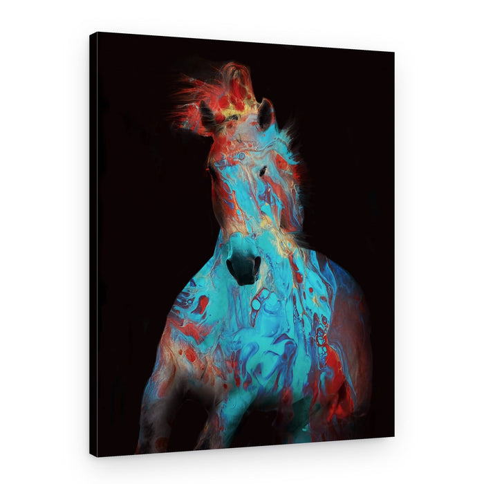 Vibrant Fluid Horse – Canvas Print