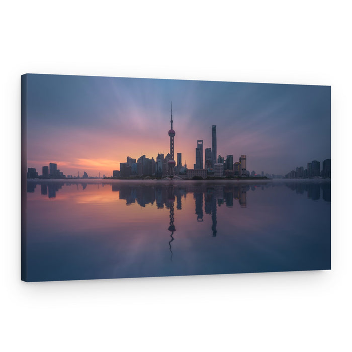 Shanghai Sunrise Reflection – Canvas Print