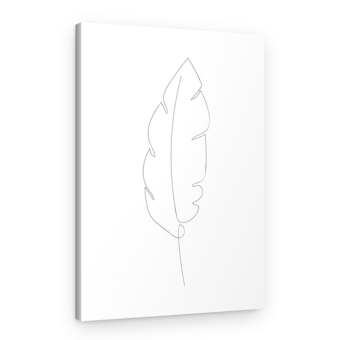 Single Line Tropical Leaf – Canvas Print
