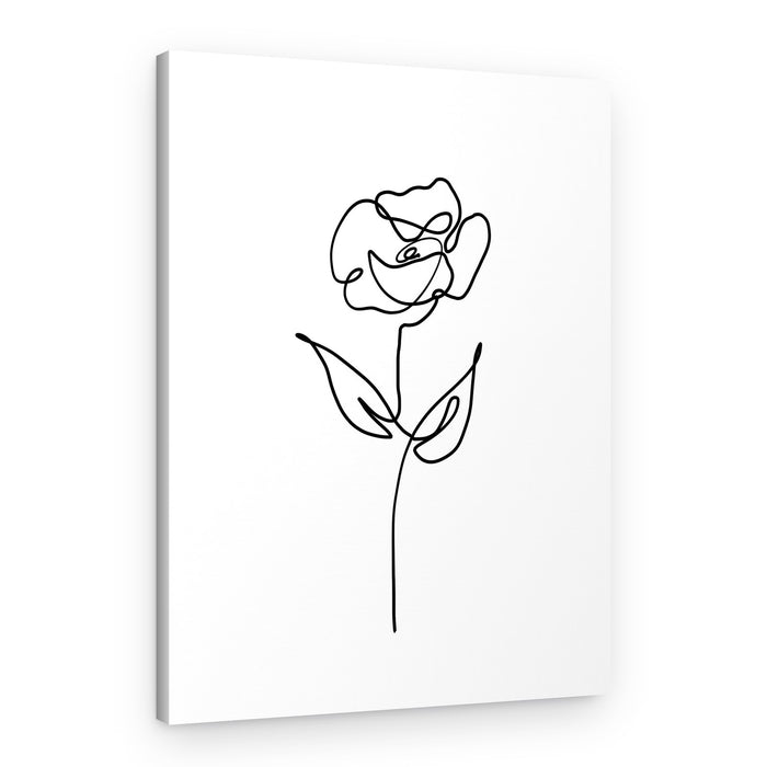 Single Line Rose – Canvas Print