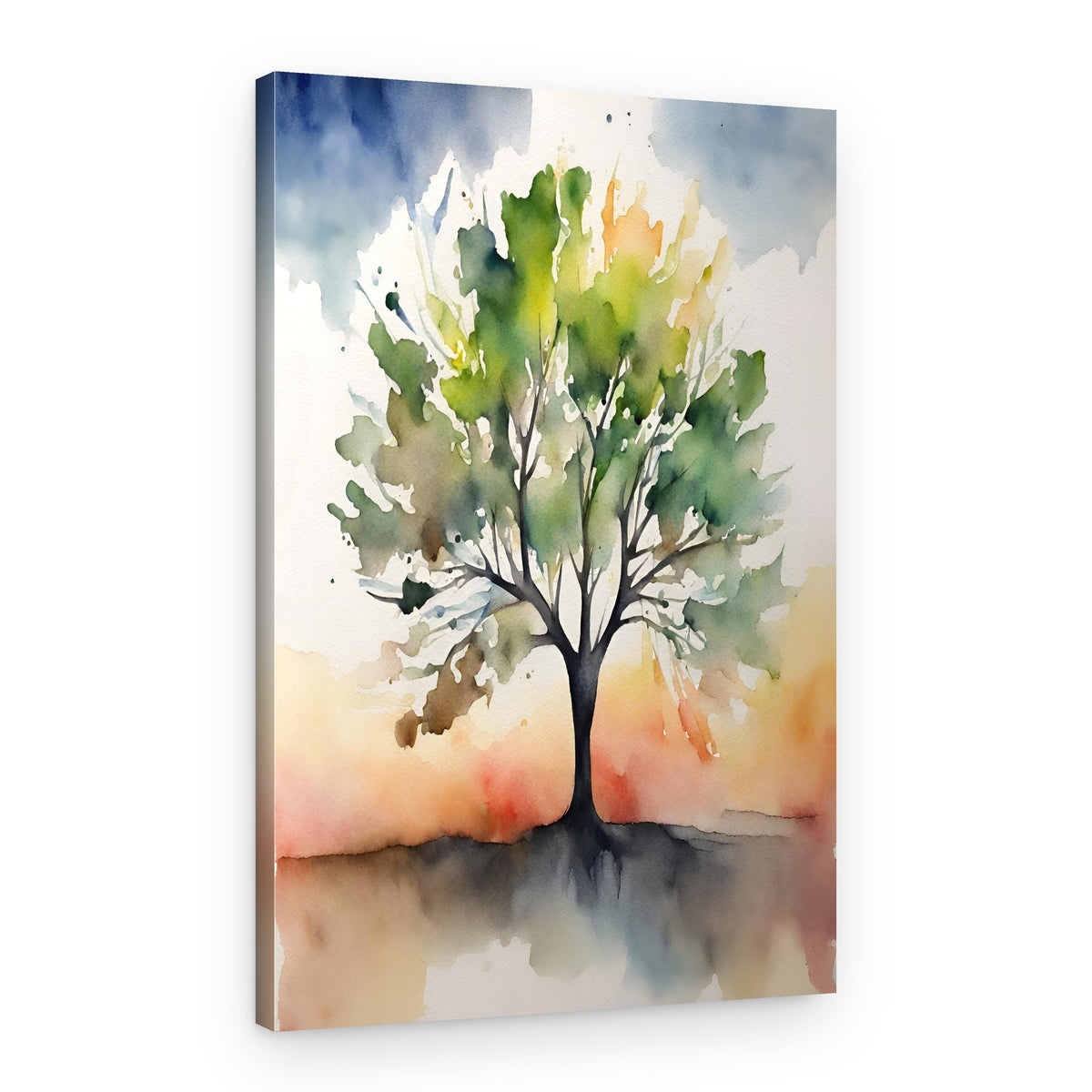 Watercolor Tree Reflection – Canvas Print