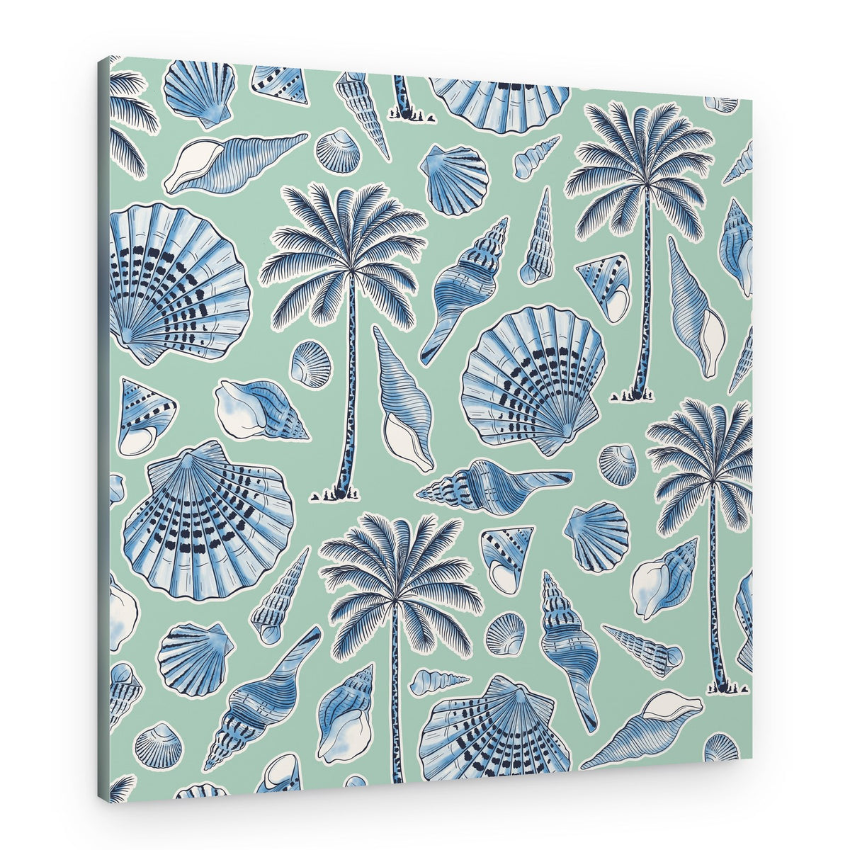 Tropical Blue Seashells – Canvas Print