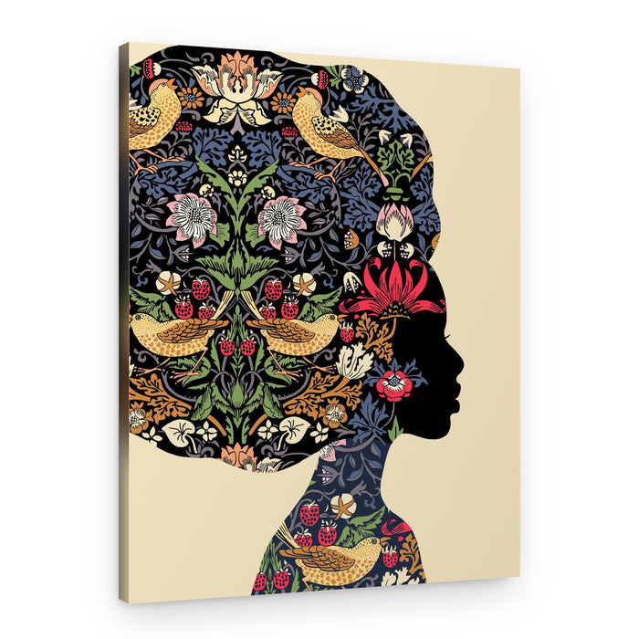 Floral Woman Silhouette – Canvas Print