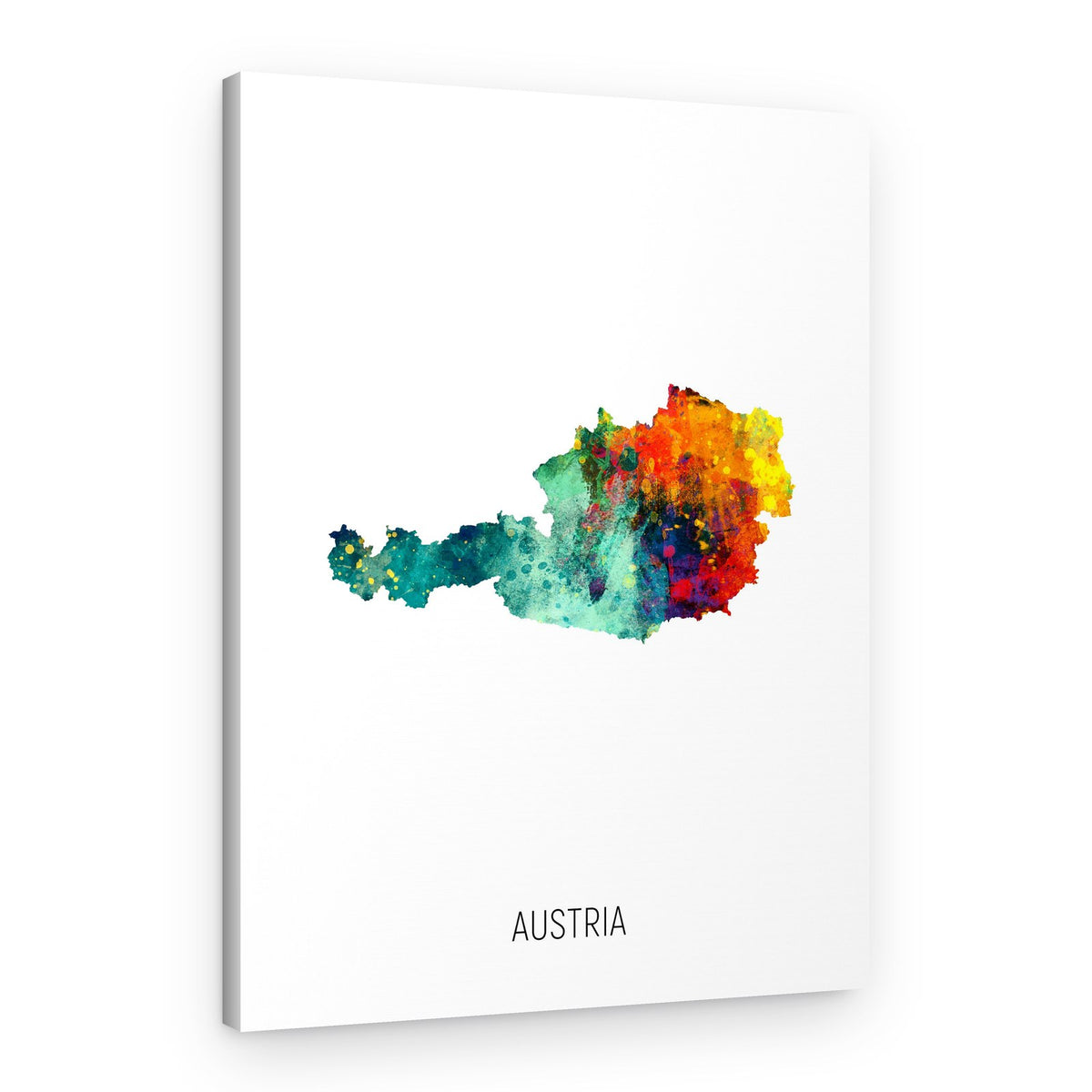 Colorful Austria Map – Canvas Print