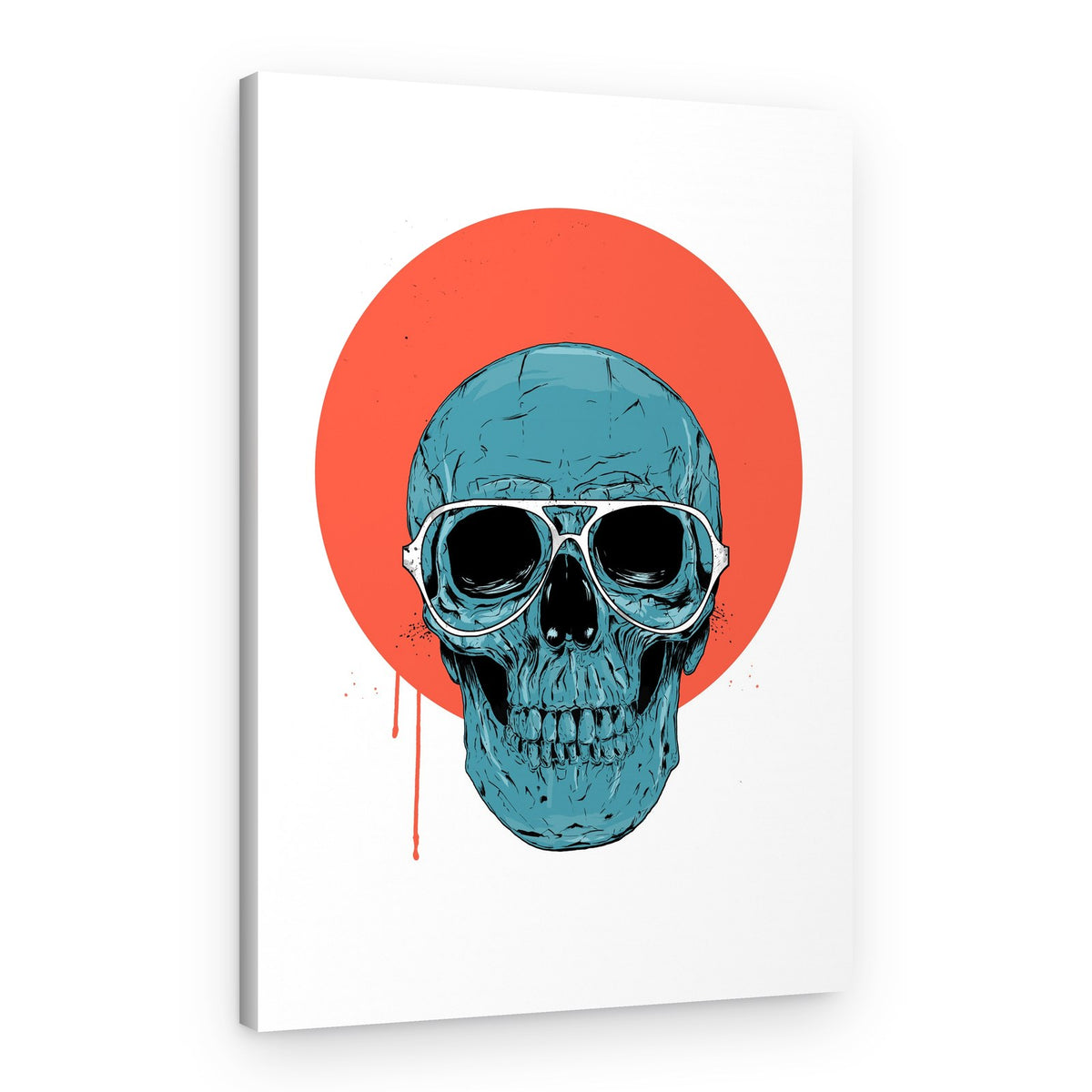 Blue Skull Aviators – Canvas Print