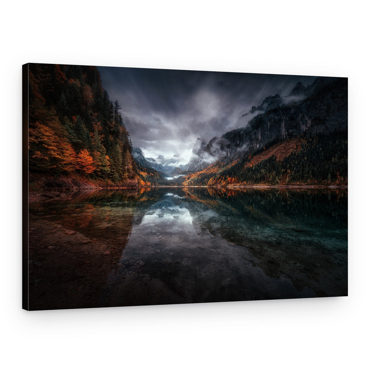 Dramatic Mountain Lake Reflection – Canvas Print