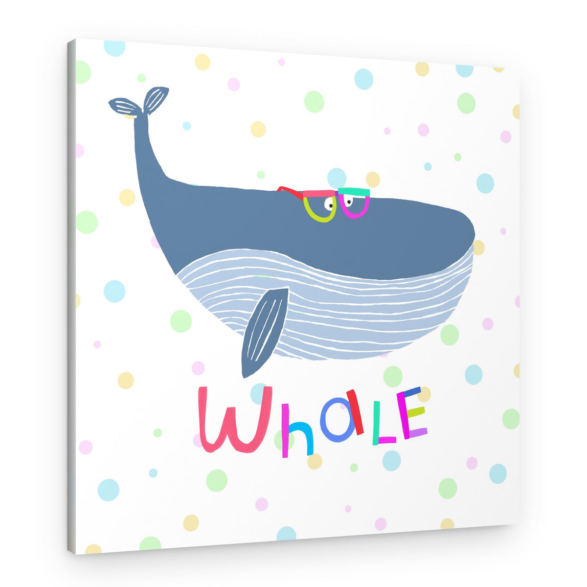 Whale in Colorful Glasses – Canvas Print