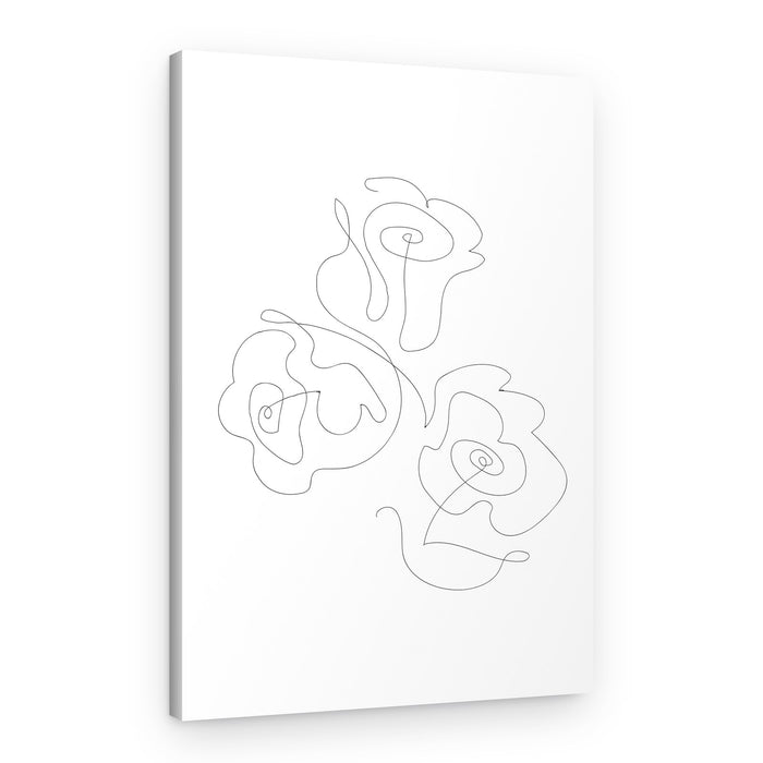 Modern Floral Line Art – Canvas Print