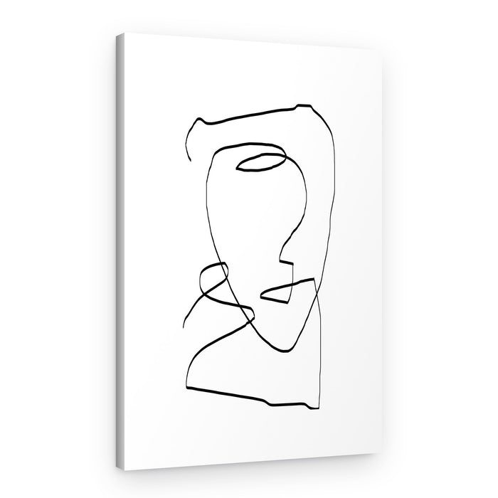 Whimsical Line Face – Canvas Print