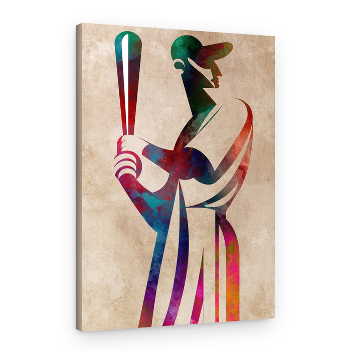 Colorful Baseball Player – Canvas Print