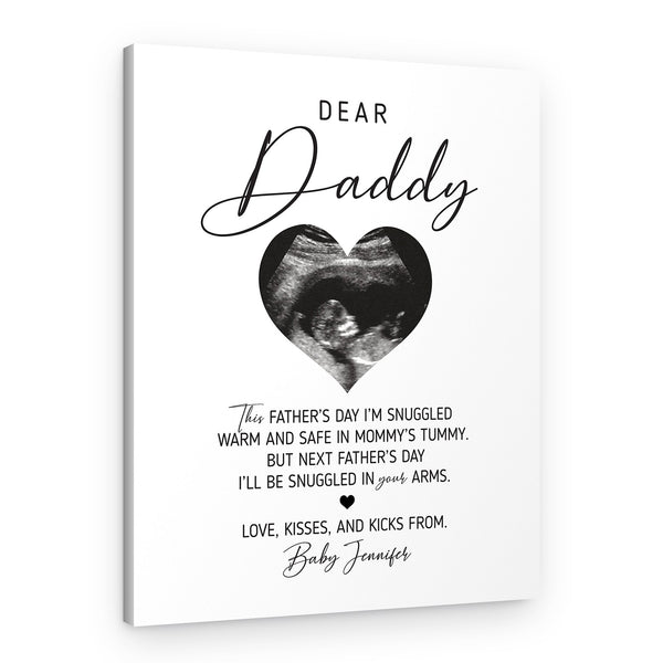Dear Daddy Sonogram Canvas Print