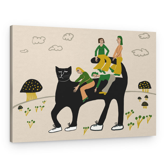 Whimsical Cat Journey – Canvas Print