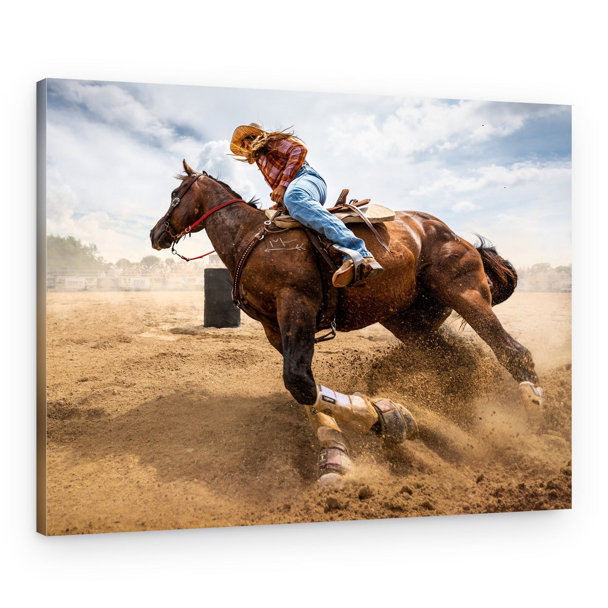 Barrel Racing Action – Canvas Print