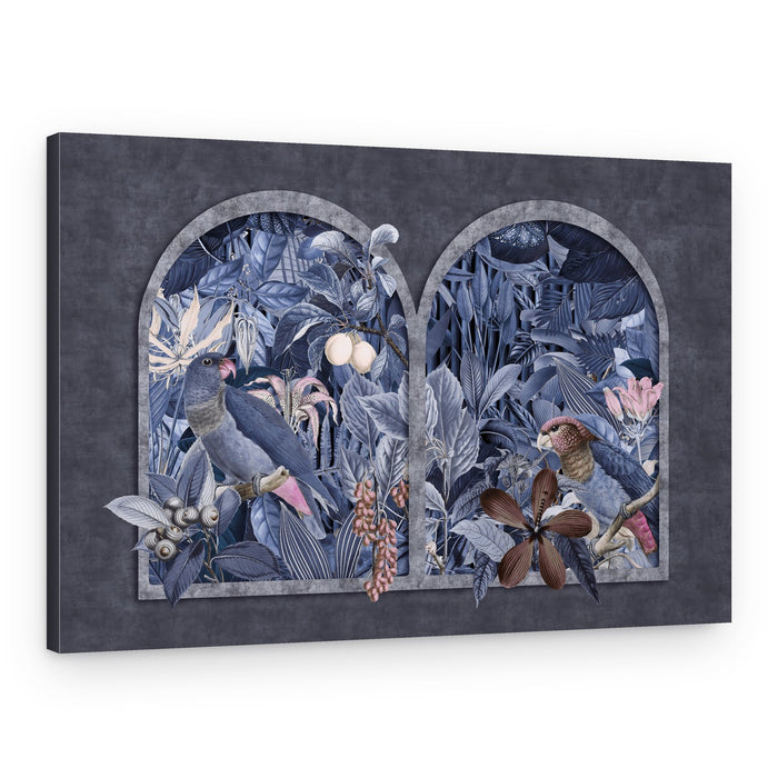 Blue Jungle Parrots – Canvas Print